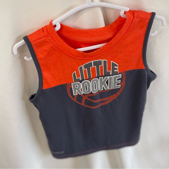 Kids Athletica Driworks “little rookie” tank Shirt  orange/gray NWOT SIZE 3T - Picture 3 of 7